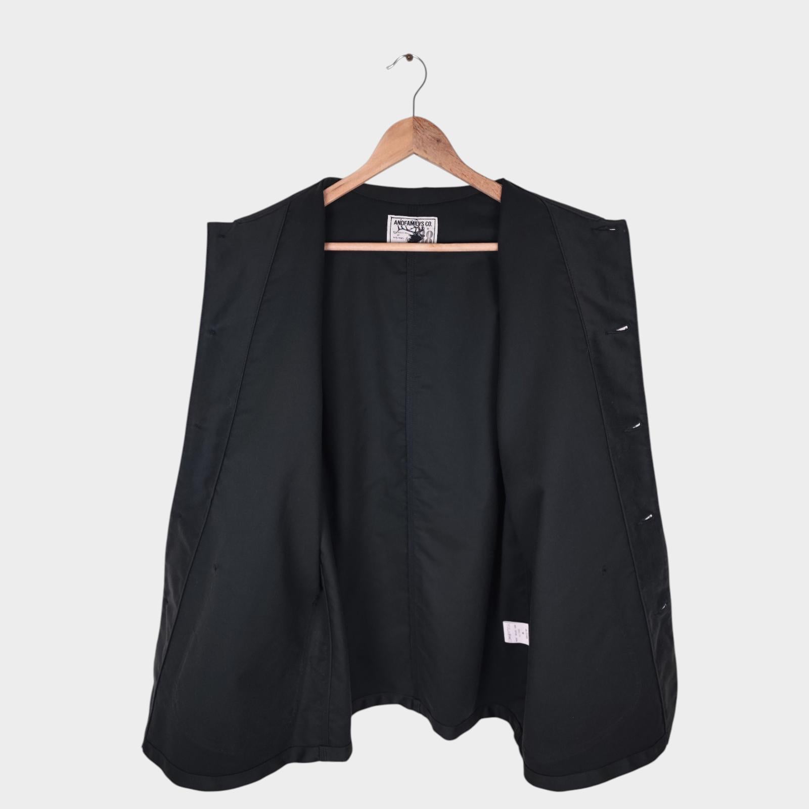 ANDFAMILYS CO. KYOTO Men's Made in Japan Black Moleskin Chore Jacket