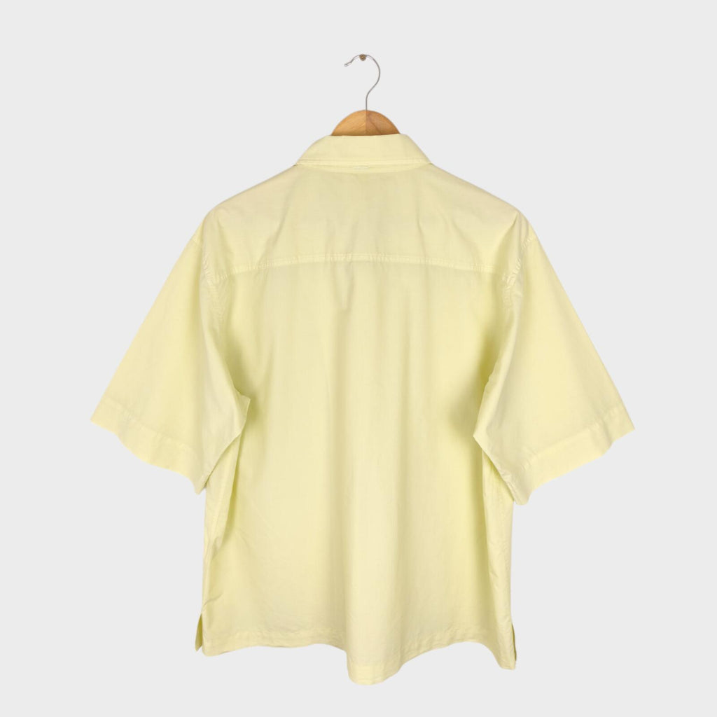 MHL MARGARET HOWELL Men's Light Yellow Relaxed Fit Short Sleeved Shirt