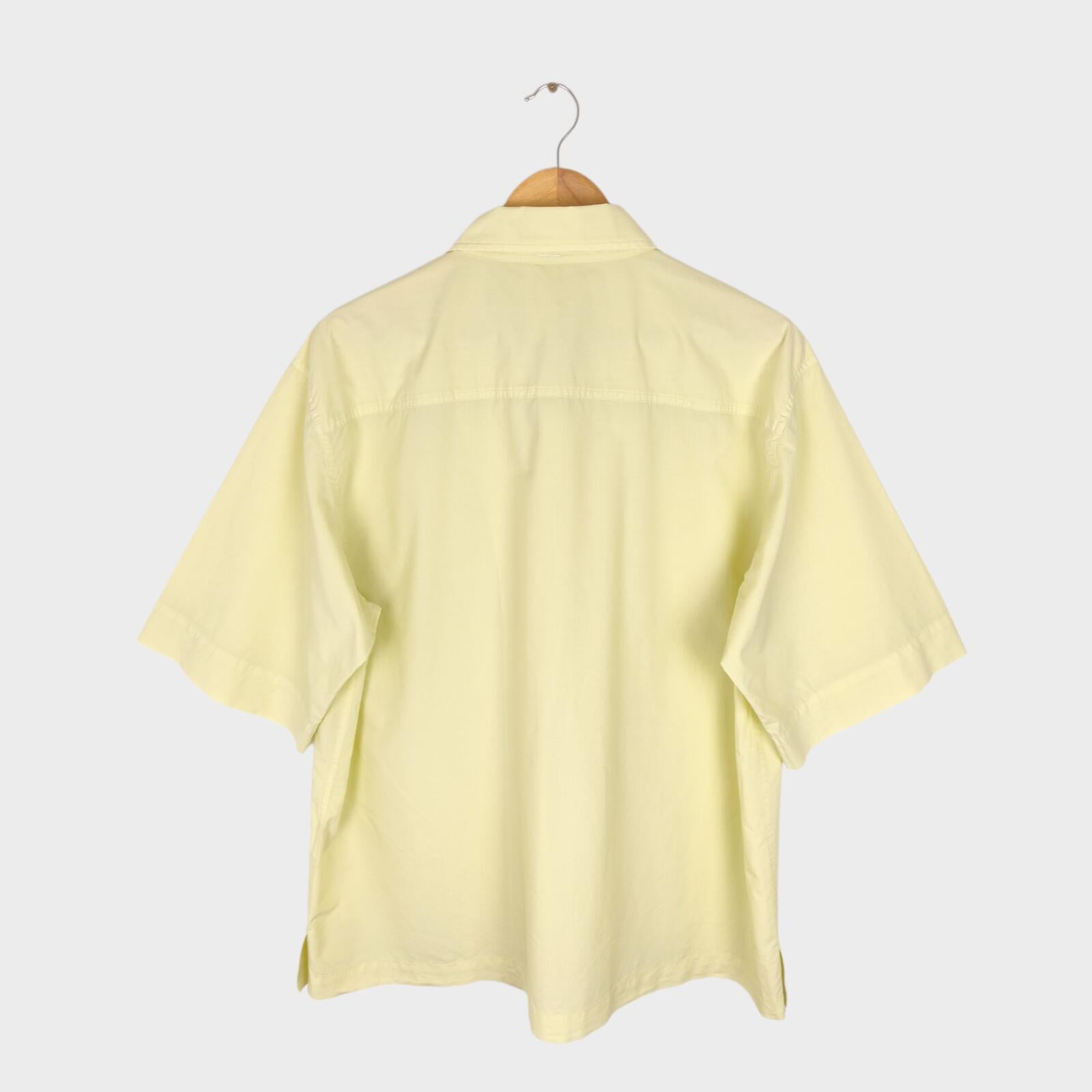 MHL MARGARET HOWELL Men's Light Yellow Relaxed Fit Short Sleeved Shirt