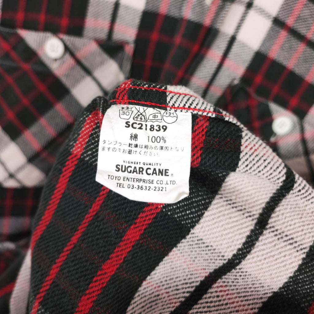 SUGAR CANE Men's Made in Japan Multicoloured Checked Soft Twill Work Shirt