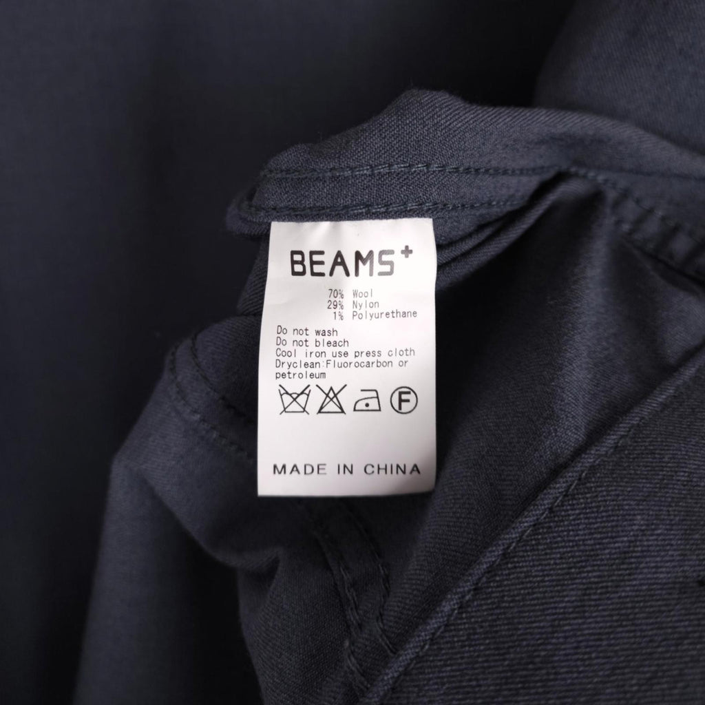 BEAMS PLUS Men's Grey Wool Blend Cordura Fabric Trucker Jacket