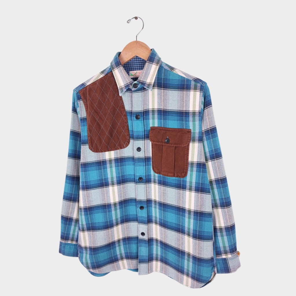 SUGAR CANE Men's Made in Japan Knitted Checked Hunting Shirt