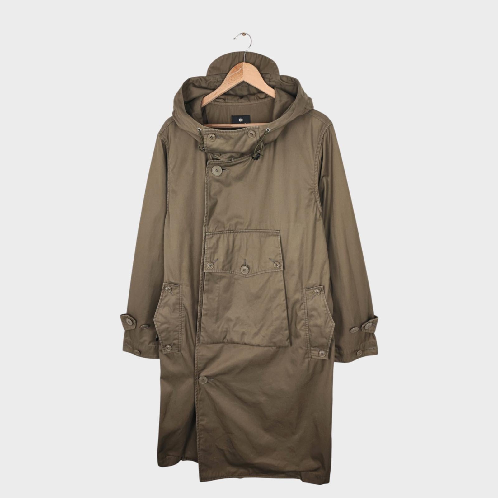 SNOW PEAK Men's Khaki Green Ventile Military Parka Jacket