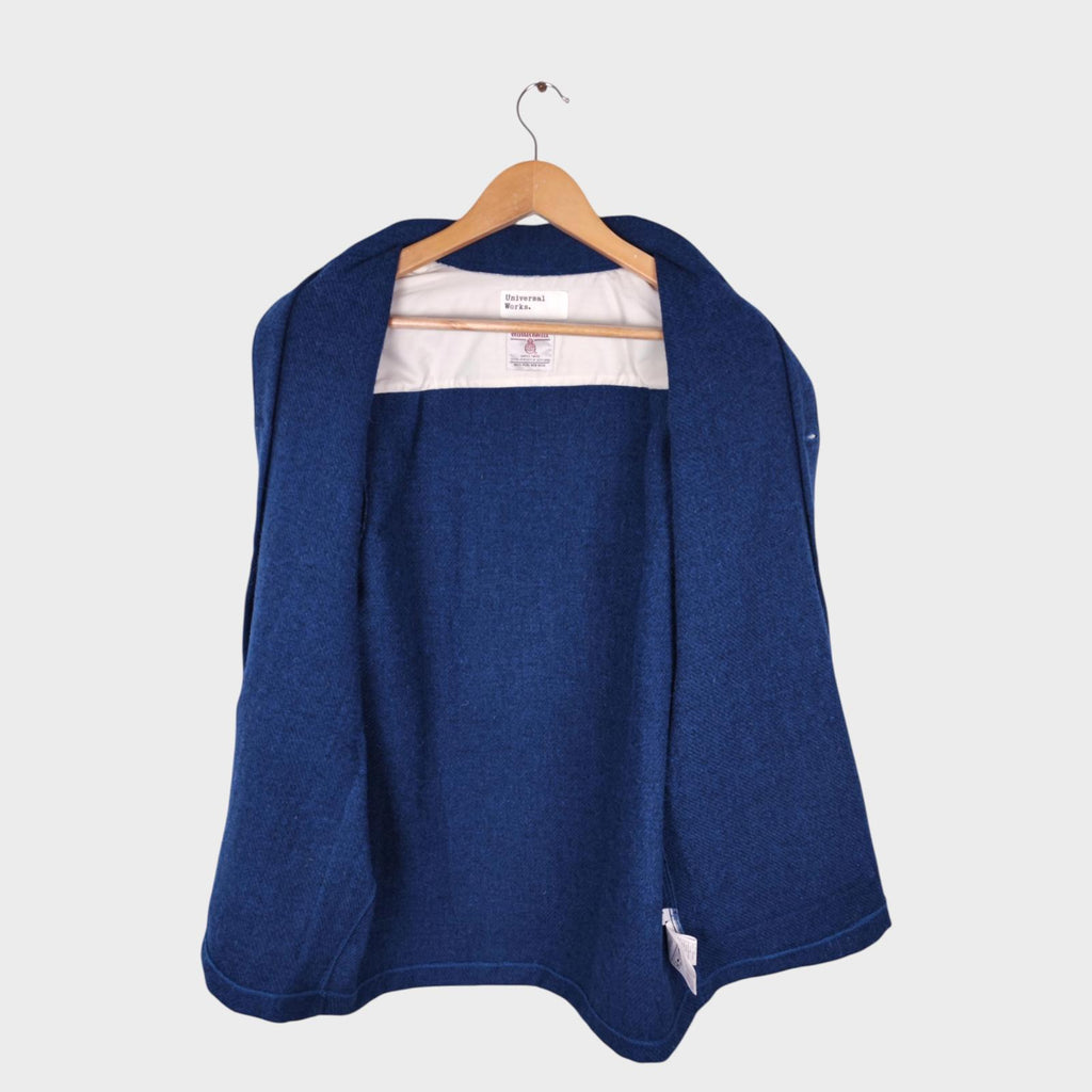 UNIVERSAL WORKS Men's Blue Harris Tweed 100% Wool Easy Jacket