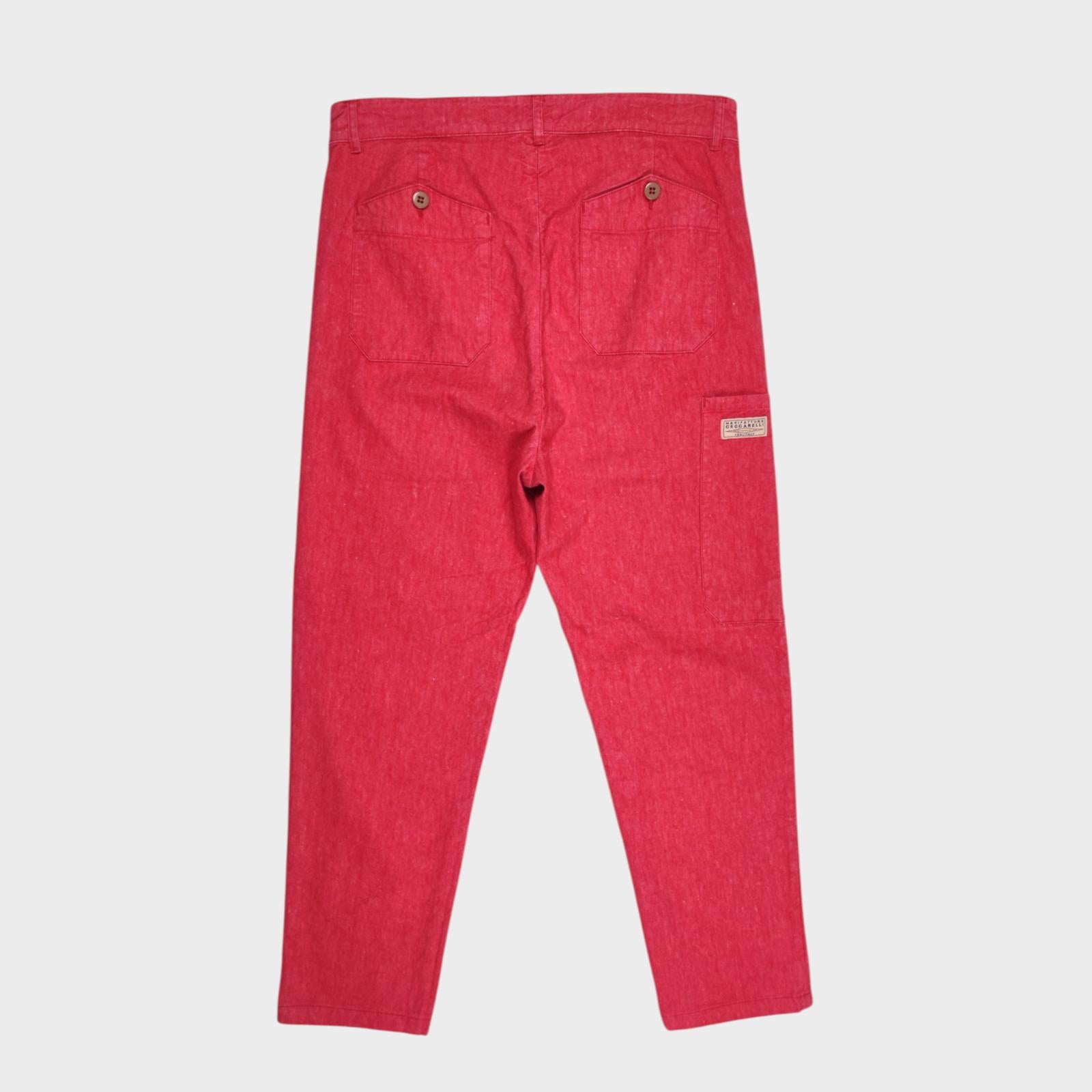 MANIFATTURA CECCARELLI Men's Made in Italy Pastel Red Work Trousers