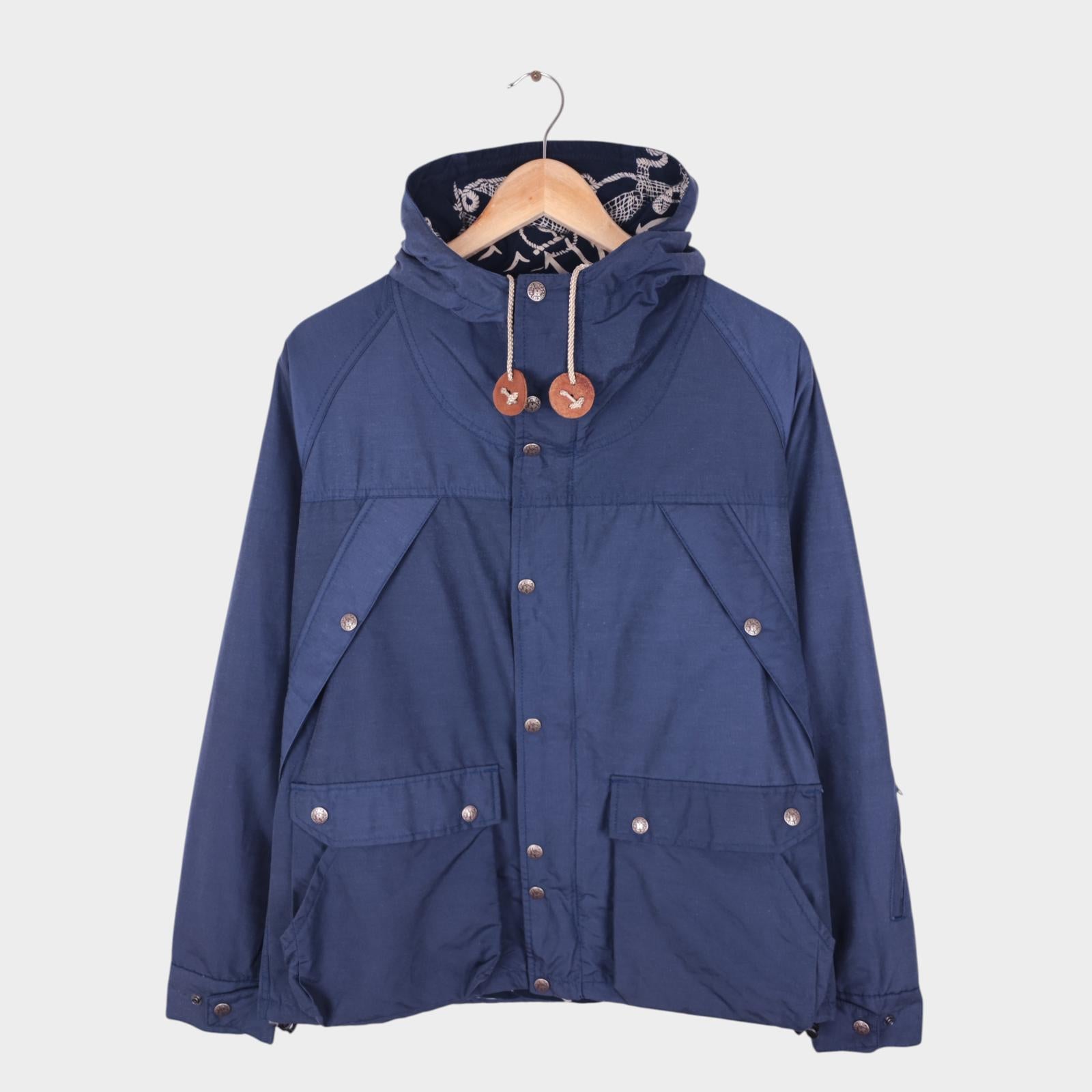 BLUE BLUE JAPAN x MT. RAINIER DESIGN Men's Blue 60/40 Cotton Nylon Mountain Parka Jacket