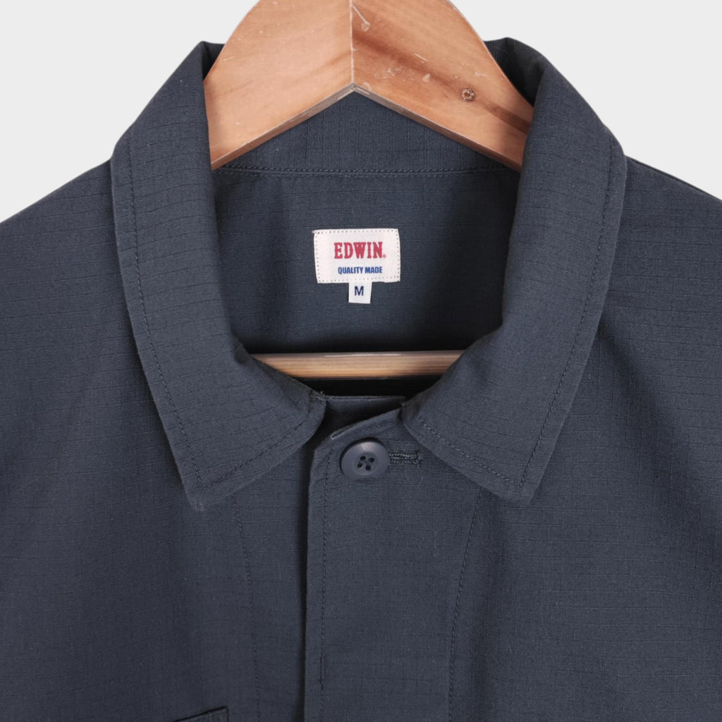 EDWIN Japan Men's Grey Ripstop Field Chore Jacket