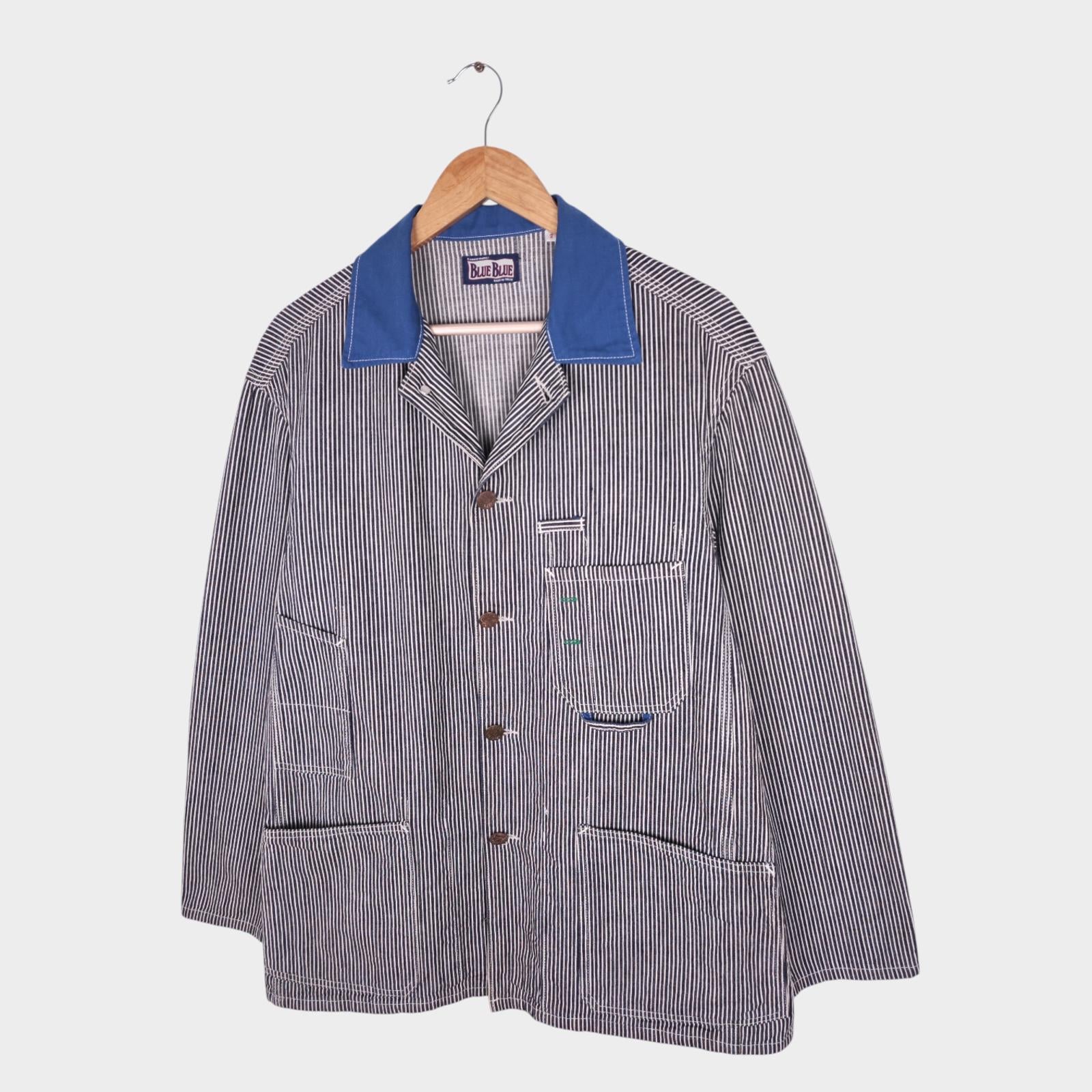 BLUE BLUE JAPAN Men's Made in Japan Hickory Stripe Chore Jacket
