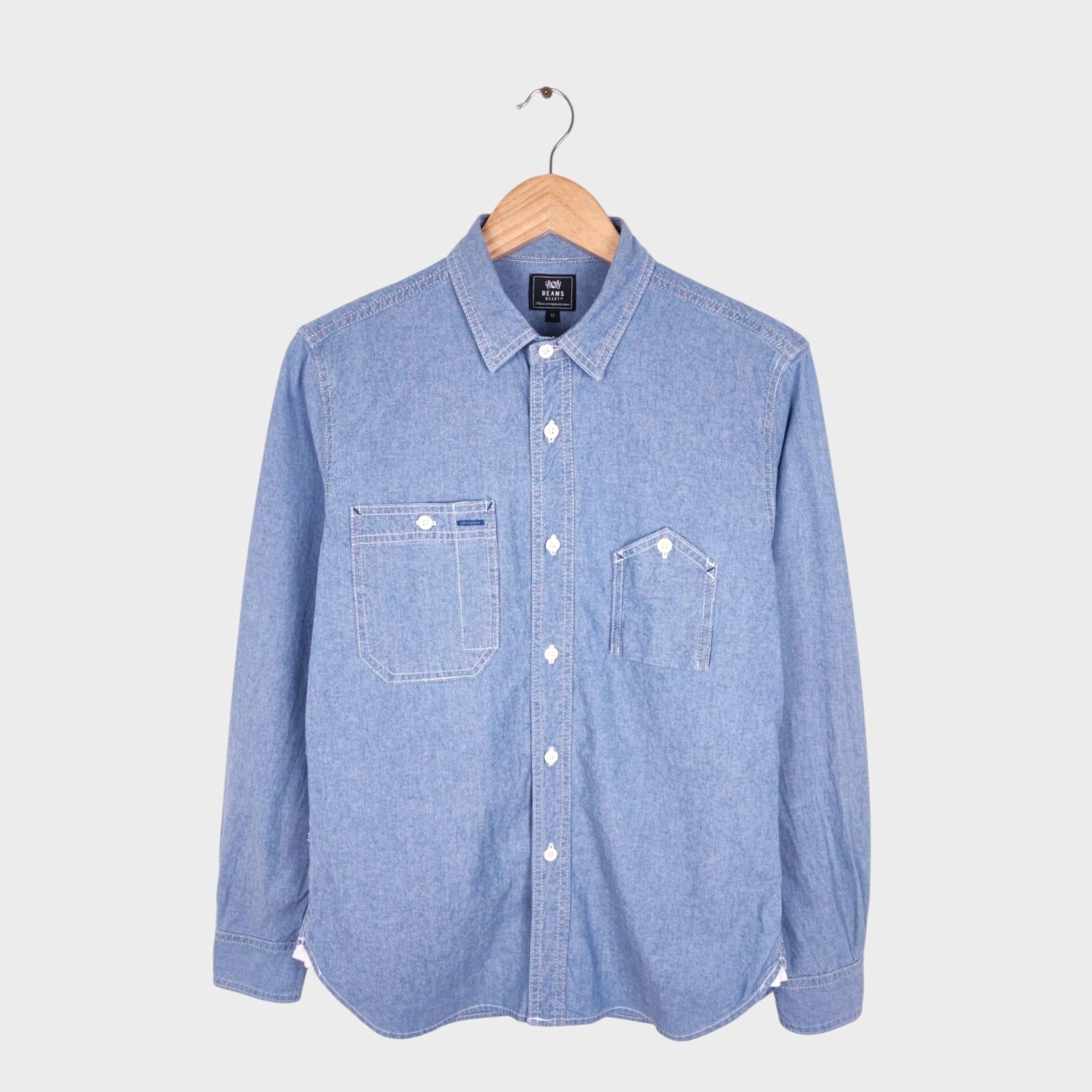 BEAMS Heart Men's Blue Chambray Work Shirt