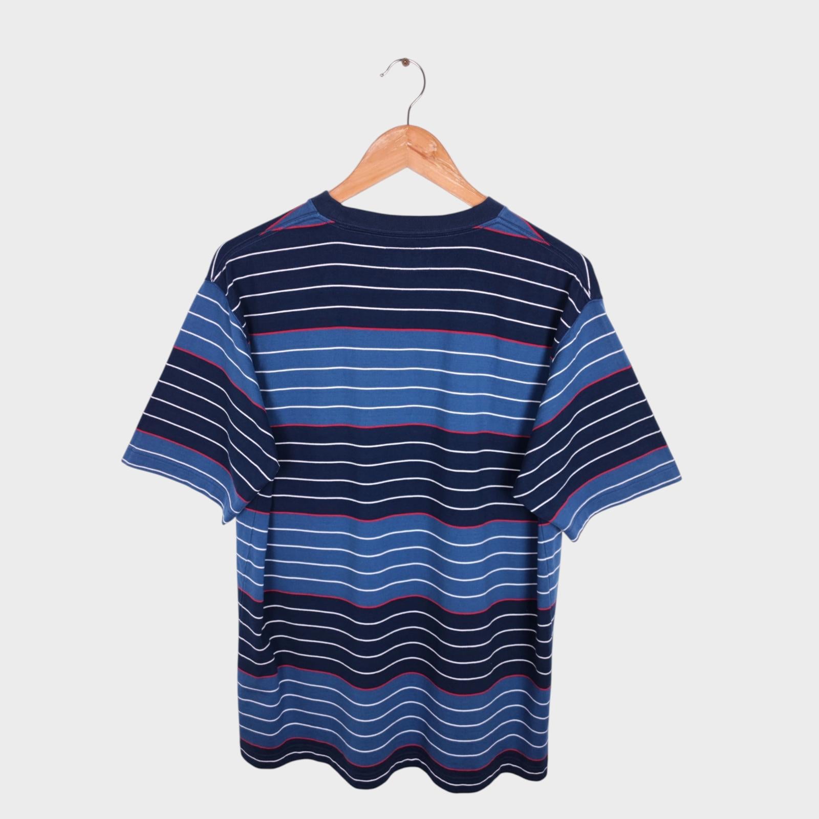 BEAMS PLUS Men's Multicoloured Striped 100% Cotton Chest Pocket T-Shirt