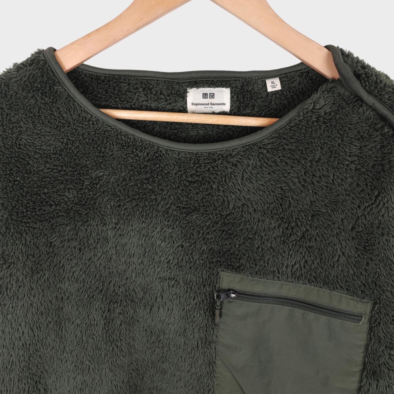 ENGINEERED GARMENTS x UNIQLO Men's Khaki Green Sherpa Fleece Jumper