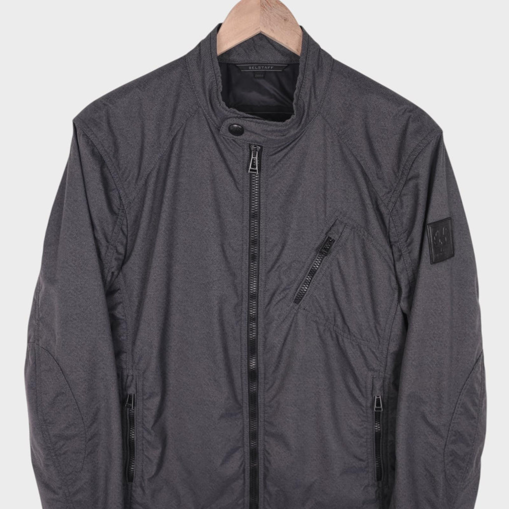 BELSTAFF Men's Grey Nylon V Racer Biker Jacket