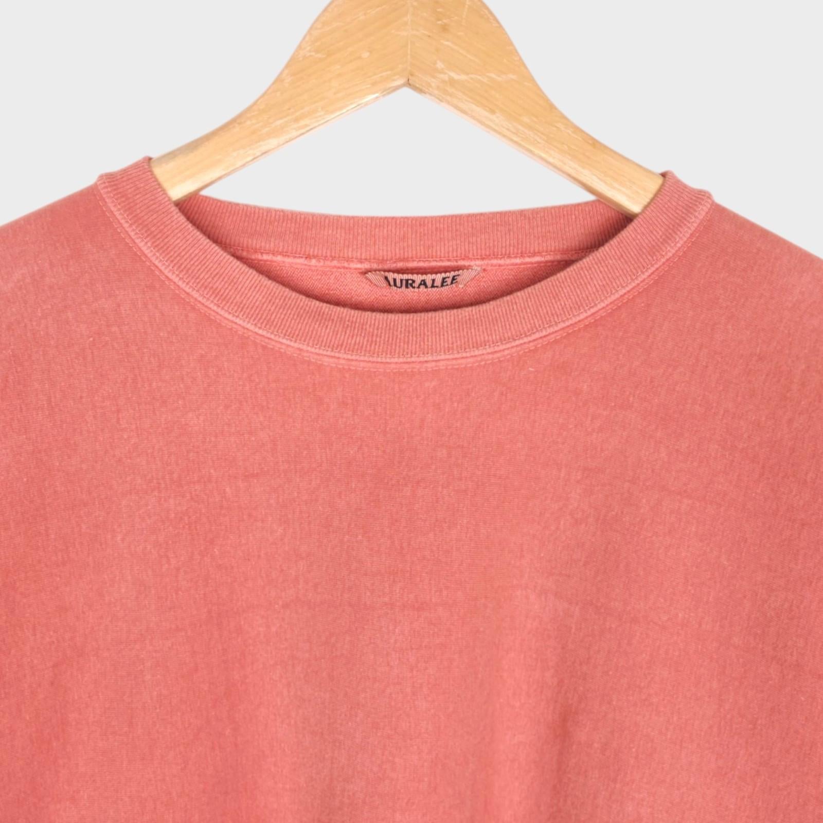 AURALEE Men's Salmon Pink Made in Japan Heavyweight Sweatshirt