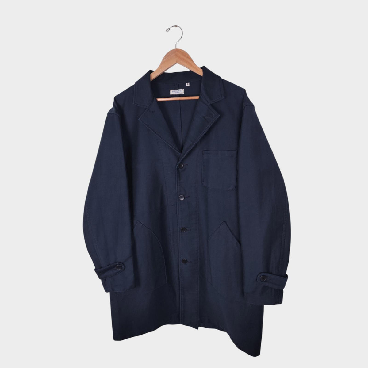 SUGAR CANE Men's Made in Japan Navy Heavyweight Moleskin Chore Coat Jacket
