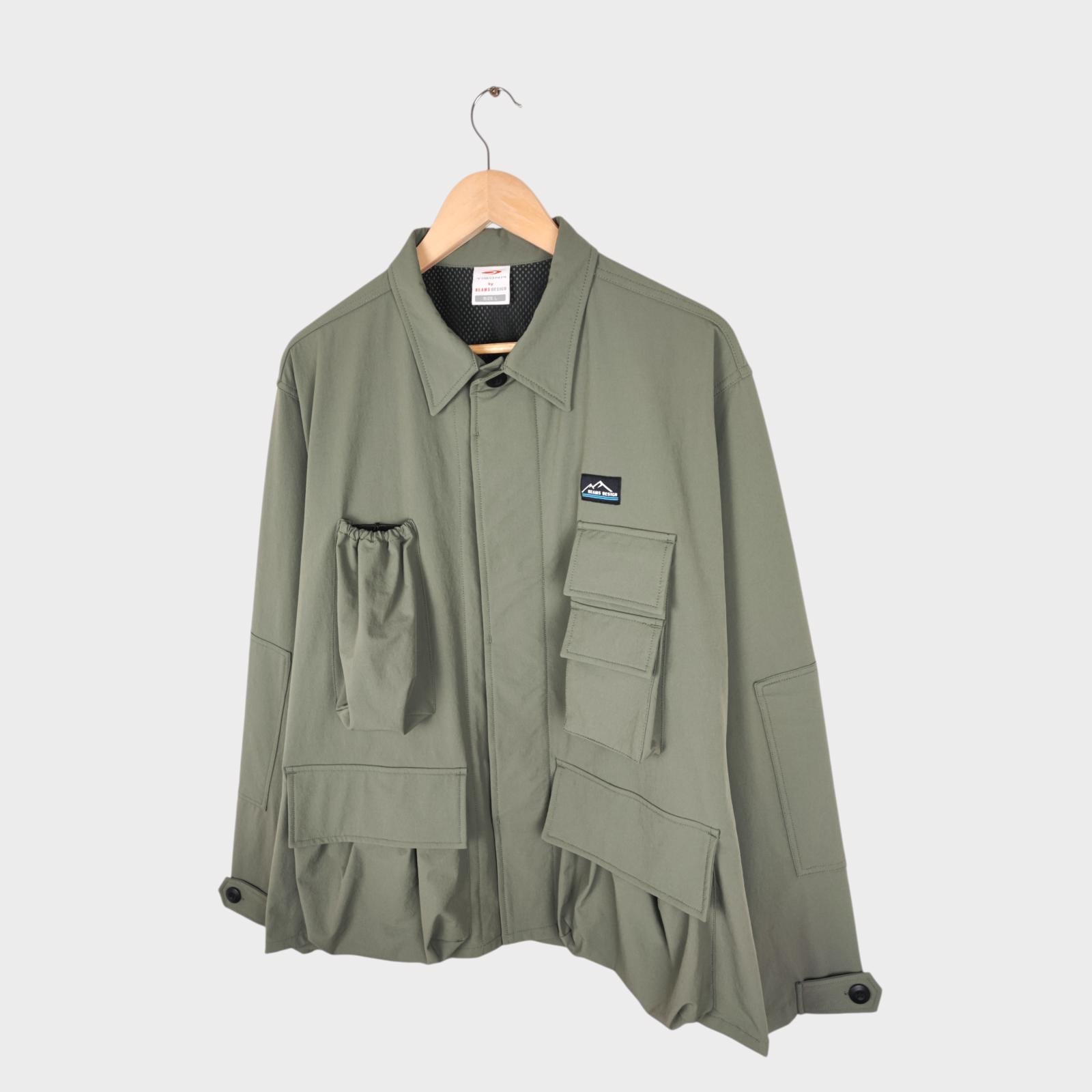 BEAMS x TIGORA Men's Green Water Repellent Utility Jacket
