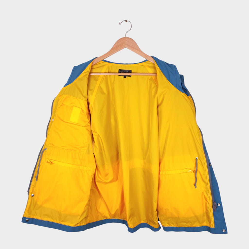BEAMS PLUS Men's Blue 60/40 Cotton Blend Hooded Mountain Parka Jacket