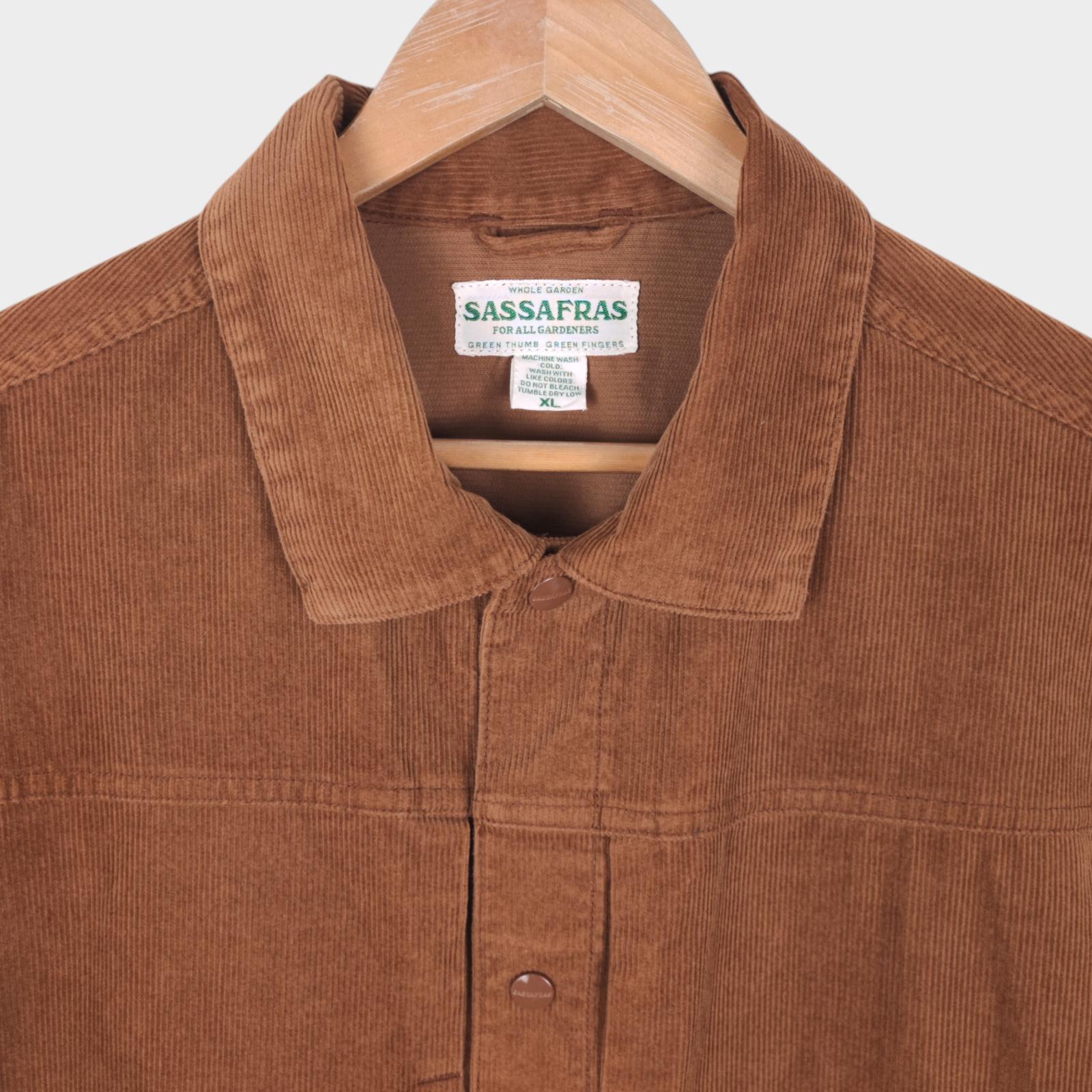 SASSAFRAS Men's Made in Japan Brown Gardener Trucker Jacket
