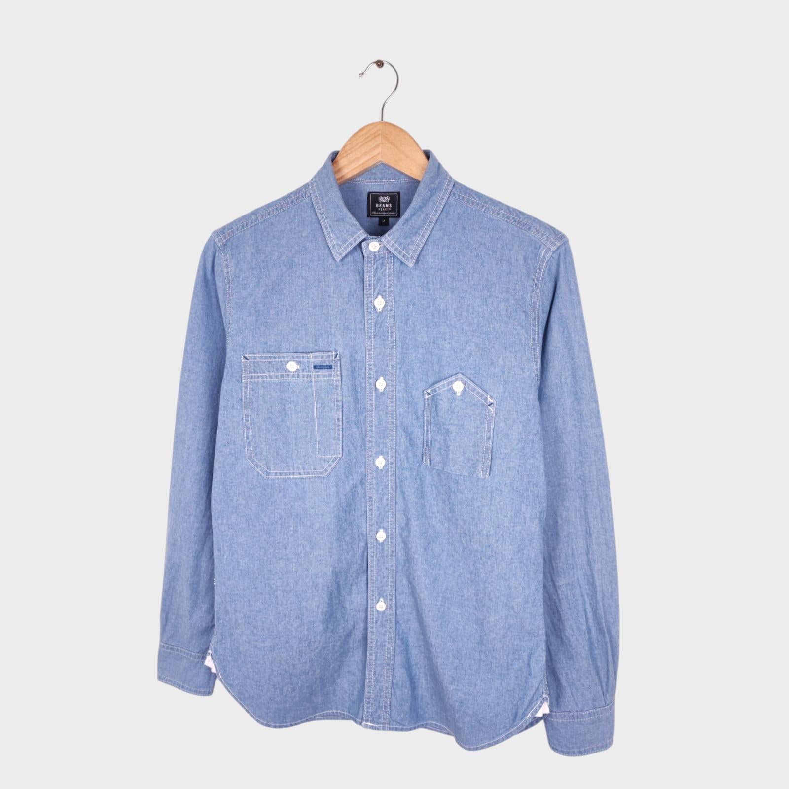 BEAMS Heart Men's Blue Chambray Work Shirt