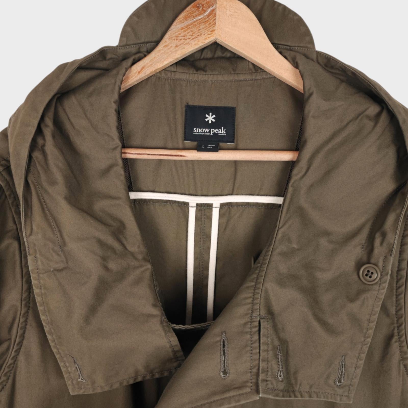 SNOW PEAK Men's Khaki Green Ventile Military Parka Jacket