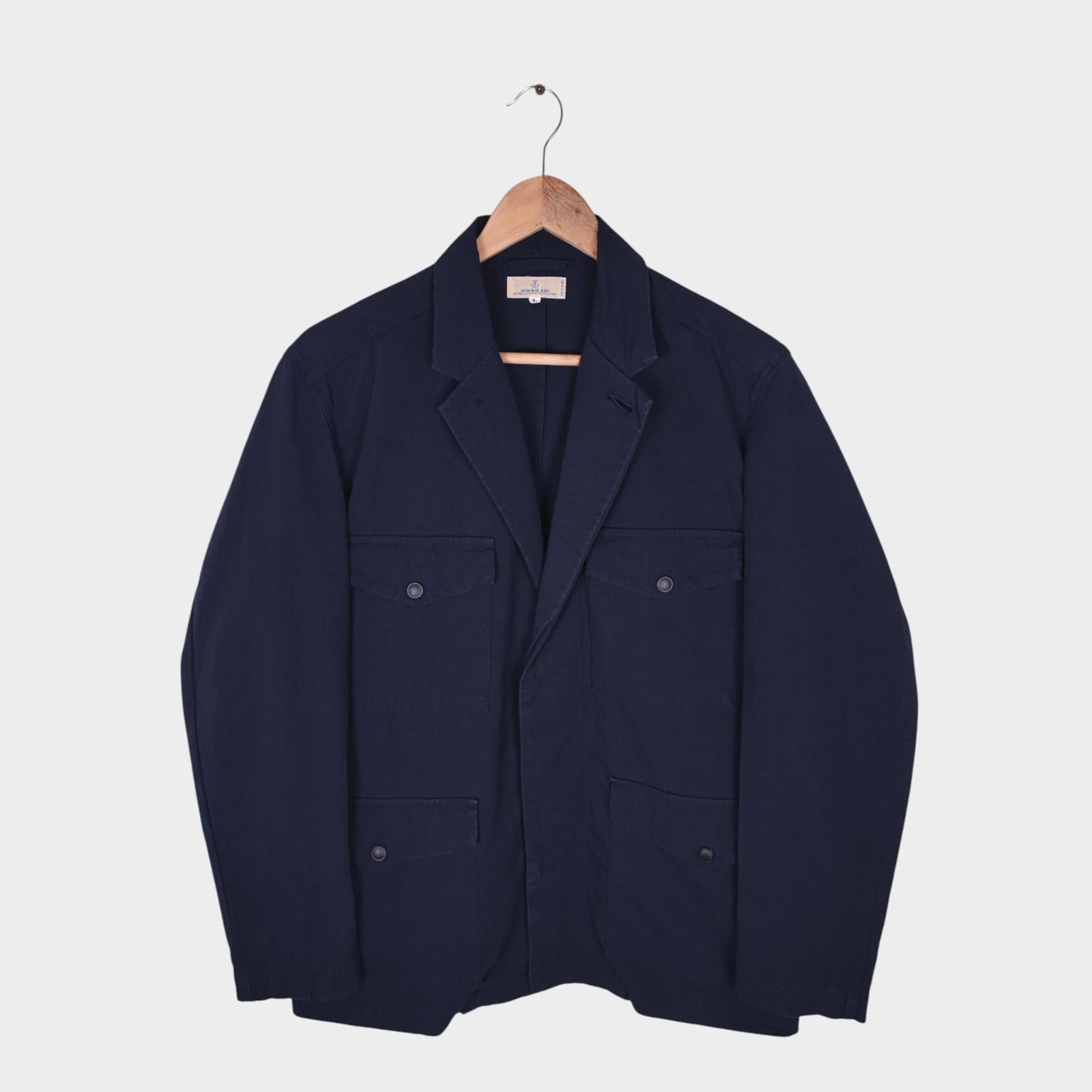 JAPAN BLUE JEANS Men's Made in Japan Navy Blue Cotton Linen Field Jacket