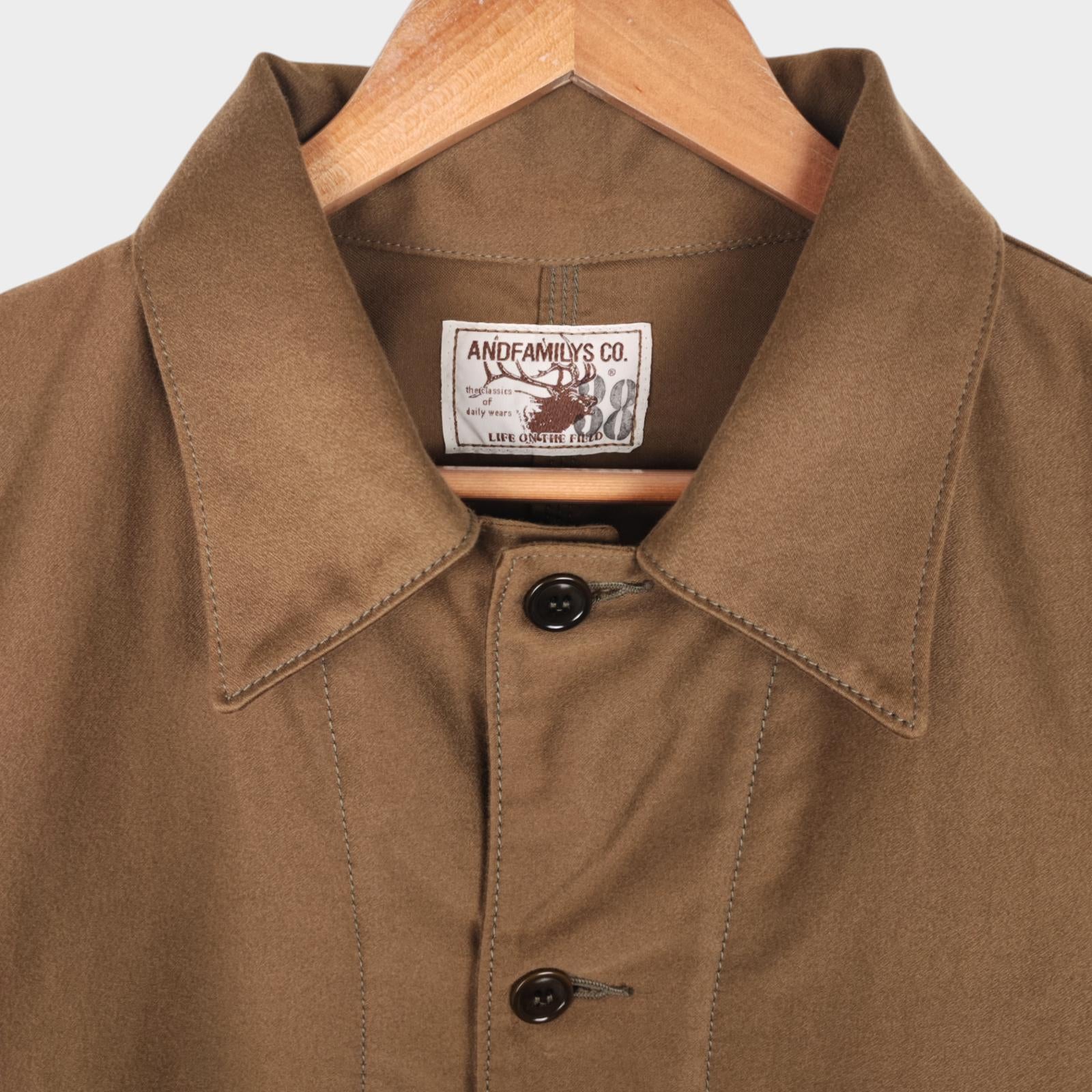 ANDFAMILYS CO. KYOTO Men's Made in Japan Khaki Moleskin Chore Jacket