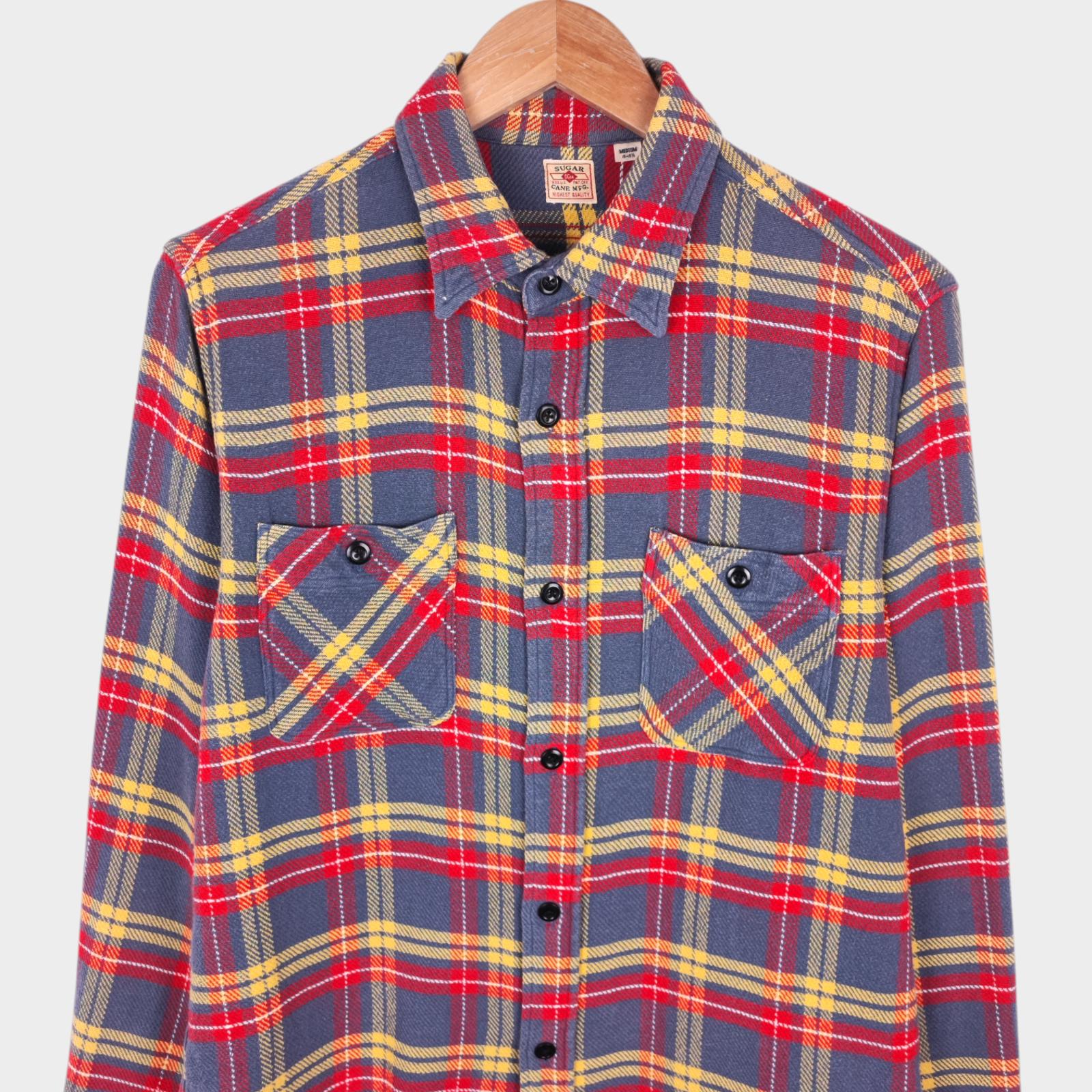 SUGAR CANE Men's Made in Japan Checked Soft Twill Work Shirt