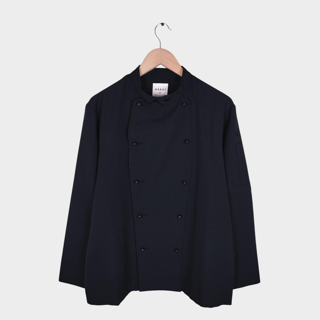 HAKUI Men's Black Made in Japan Double Breasted Chef Jacket