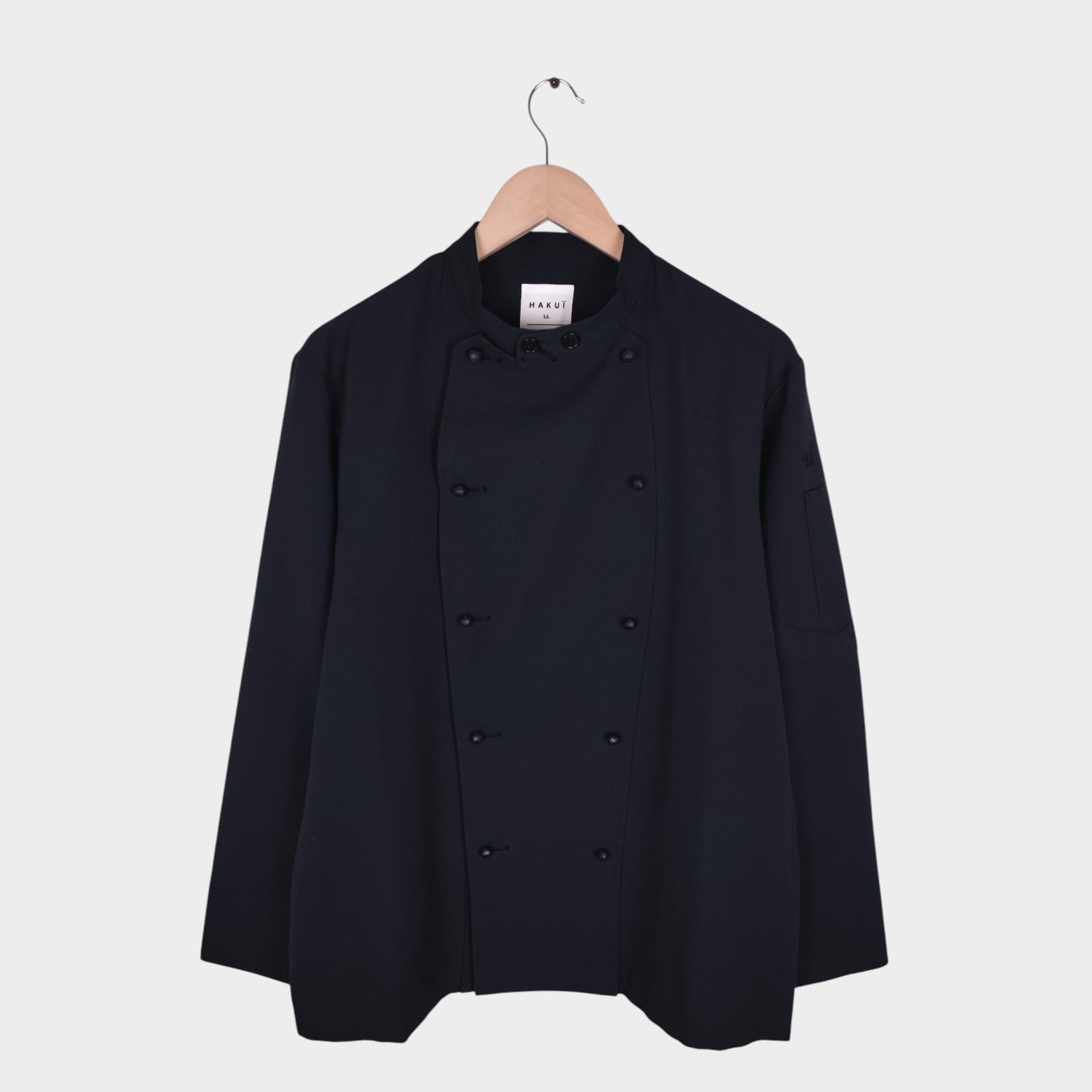 HAKUI Men's Black Made in Japan Double Breasted Chef Jacket