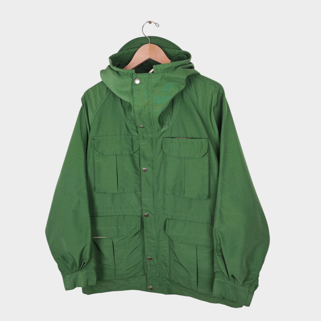 BEAMS PLUS Men's Green 60/40 Cotton Blend Hooded Mountain Parka Jacket