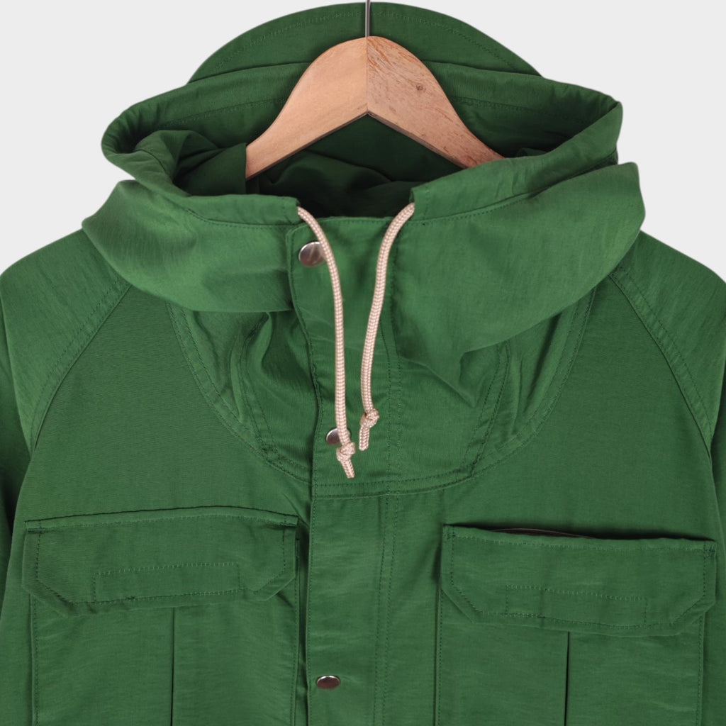 BEAMS PLUS Men's Green 60/40 Cotton Blend Hooded Mountain Parka Jacket