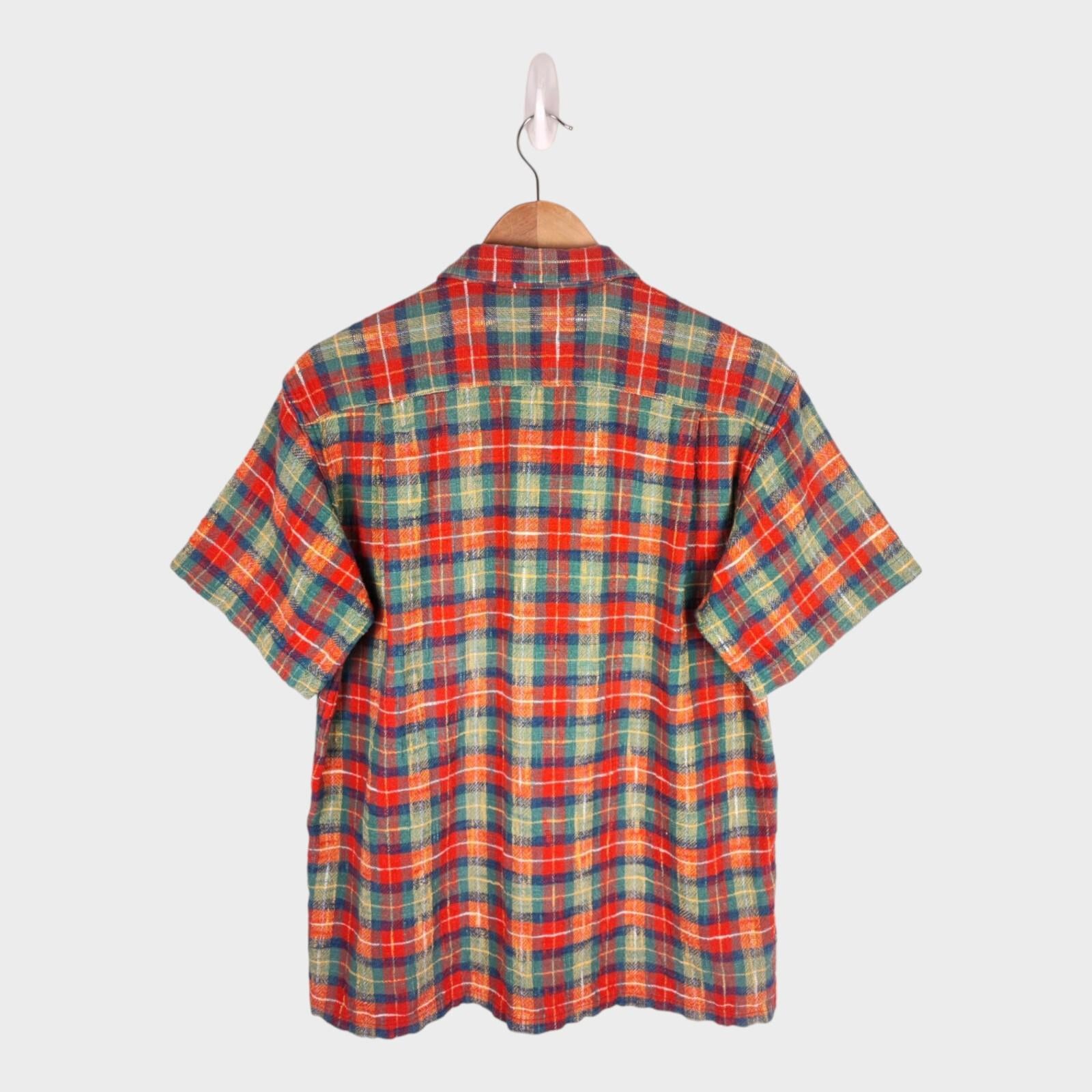 SUGAR CANE Men's Multicoloured Checked Knit Shirt