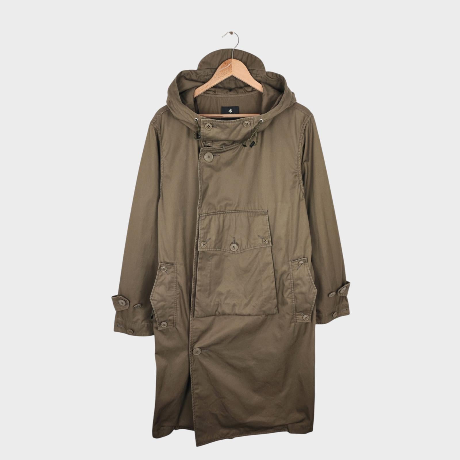 SNOW PEAK Men's Khaki Green Ventile Military Parka Jacket