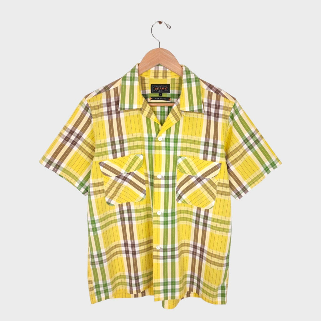 BEAMS PLUS Men's Made in Japan Cotton Checked Shirt