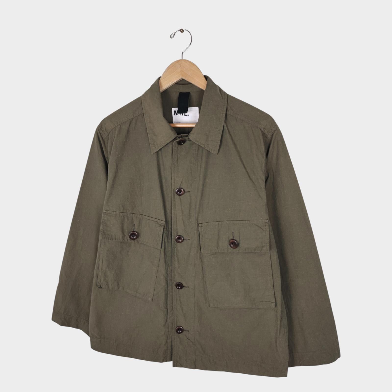 MHL MARGARET HOWELL Men's Khaki Green Lightweight Cotton Linen Jacket