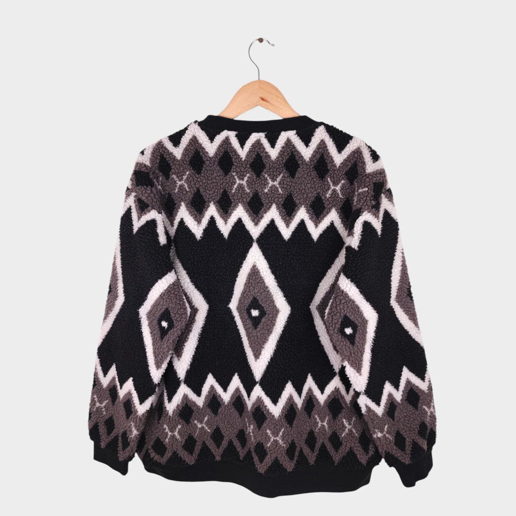 BEAMS PLUS Men's Native Pattern Boa Fleece Jumper