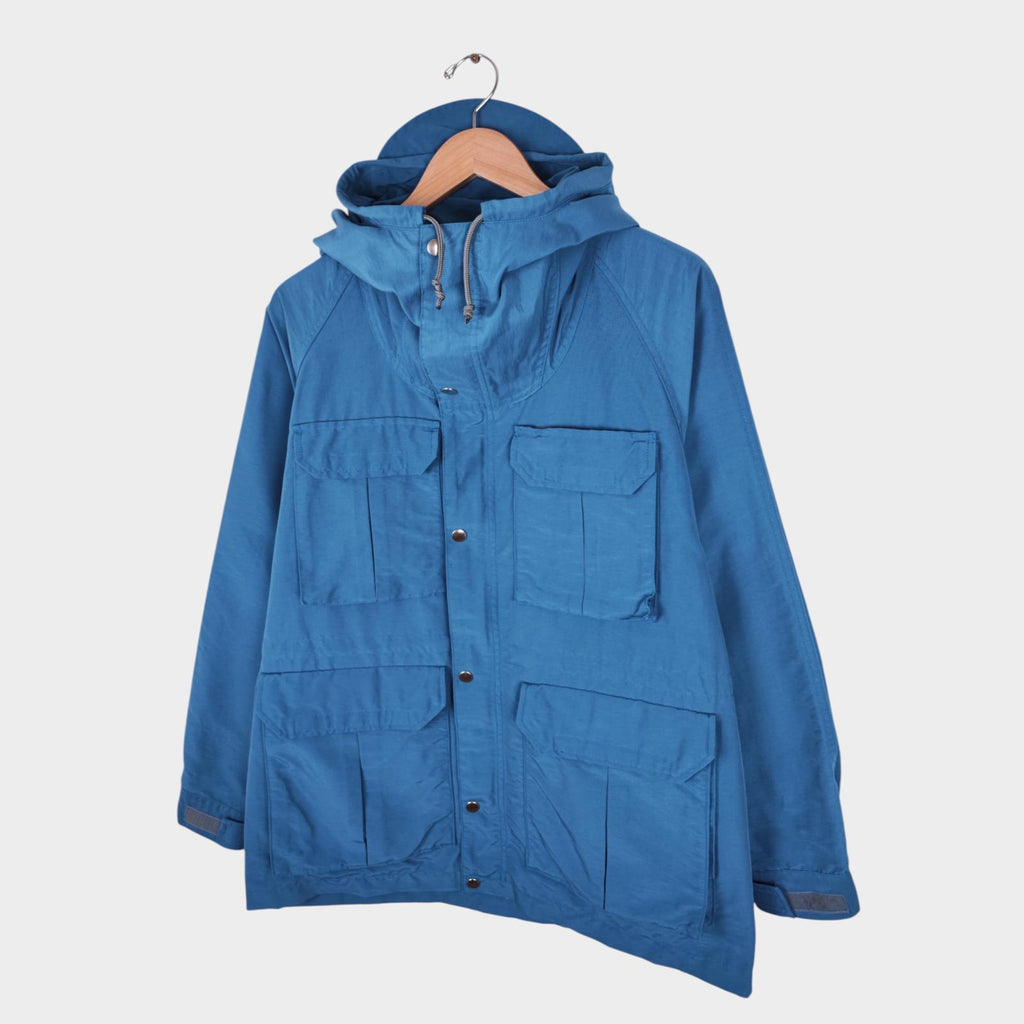 BEAMS PLUS Men's Blue 60/40 Cotton Blend Hooded Mountain Parka Jacket