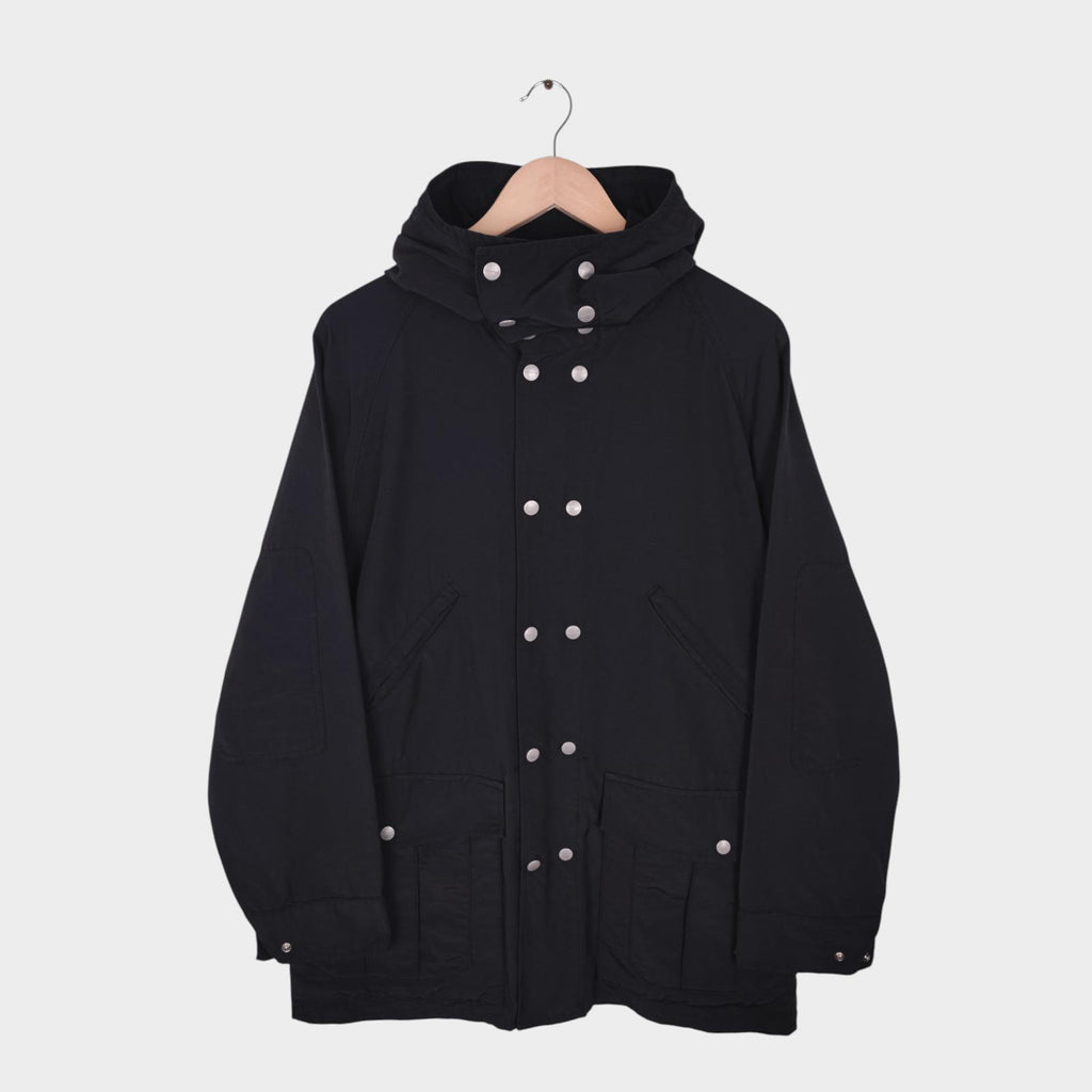 SASSAFRAS Men's Made in Japan Black 60/40 Cotton Nylon Blower Bud Parka Jacket