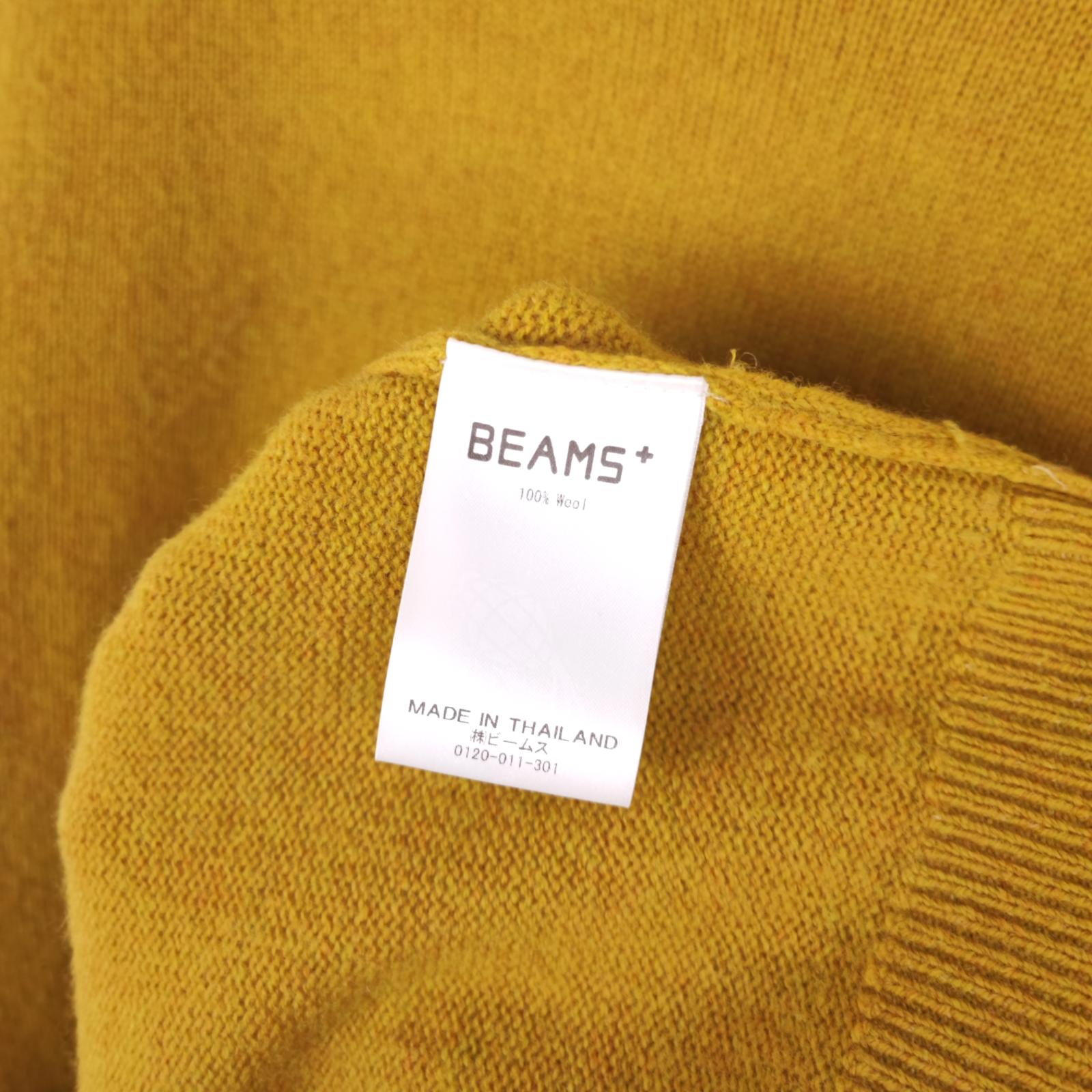 BEAMS PLUS Men's Yellow 100% Wool Jumper