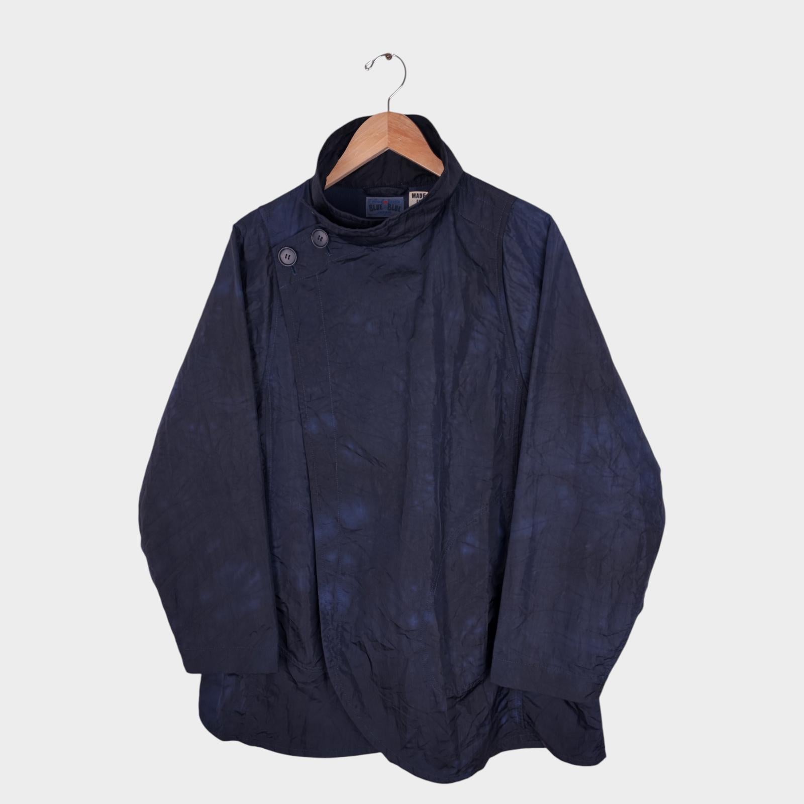 BLUE BLUE JAPAN Men's Made in Japan Indigo Blue Nylon Cape Coat