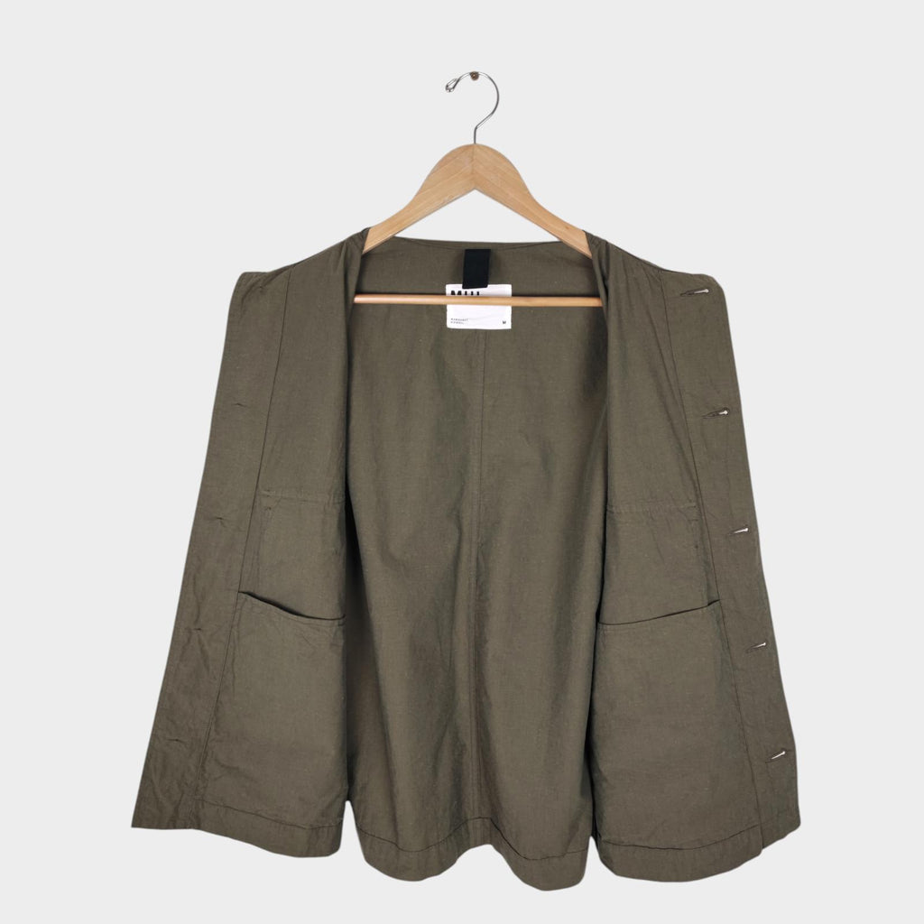 MHL MARGARET HOWELL Men's Khaki Green Lightweight Cotton Linen Jacket