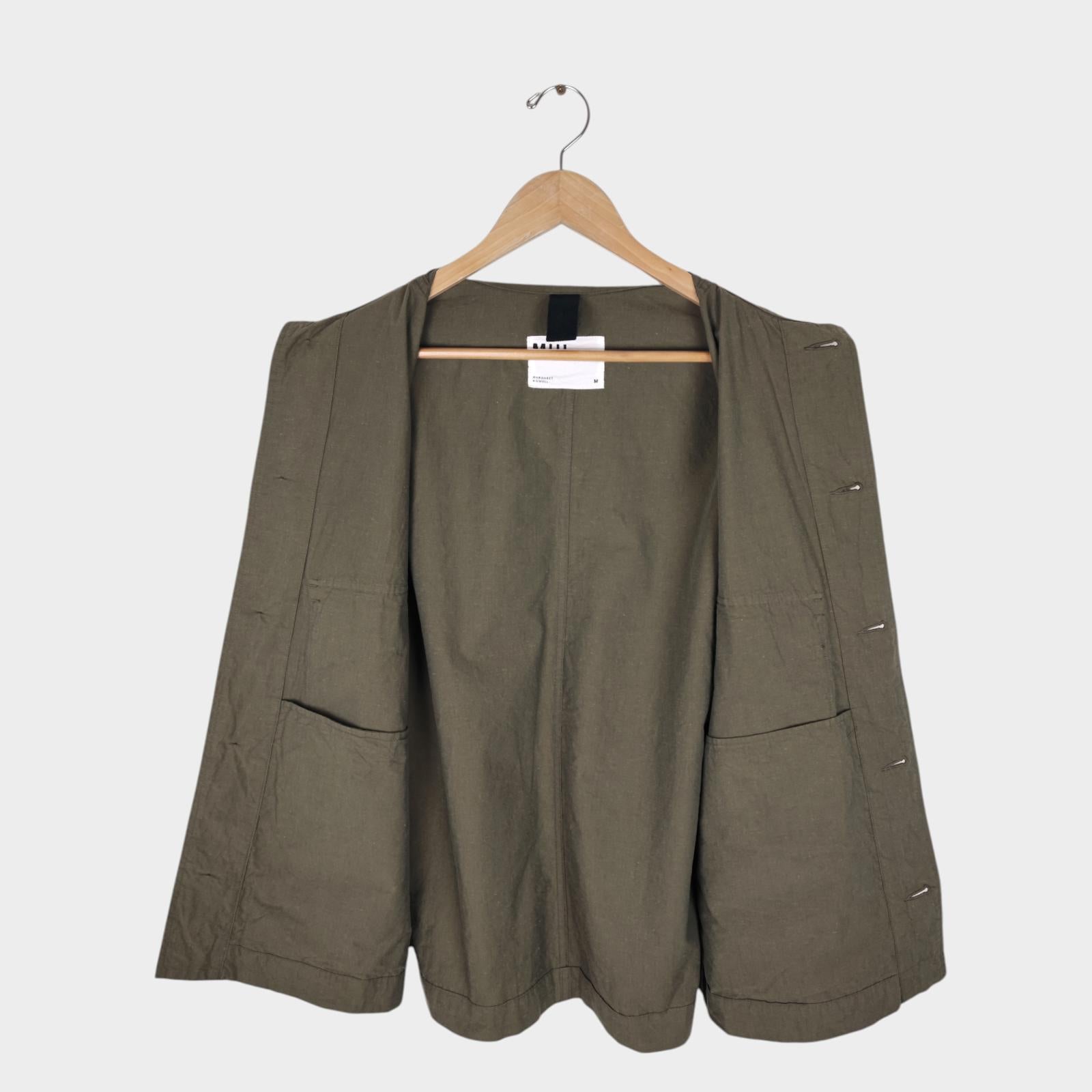 MHL MARGARET HOWELL Men's Khaki Green Lightweight Cotton Linen Jacket