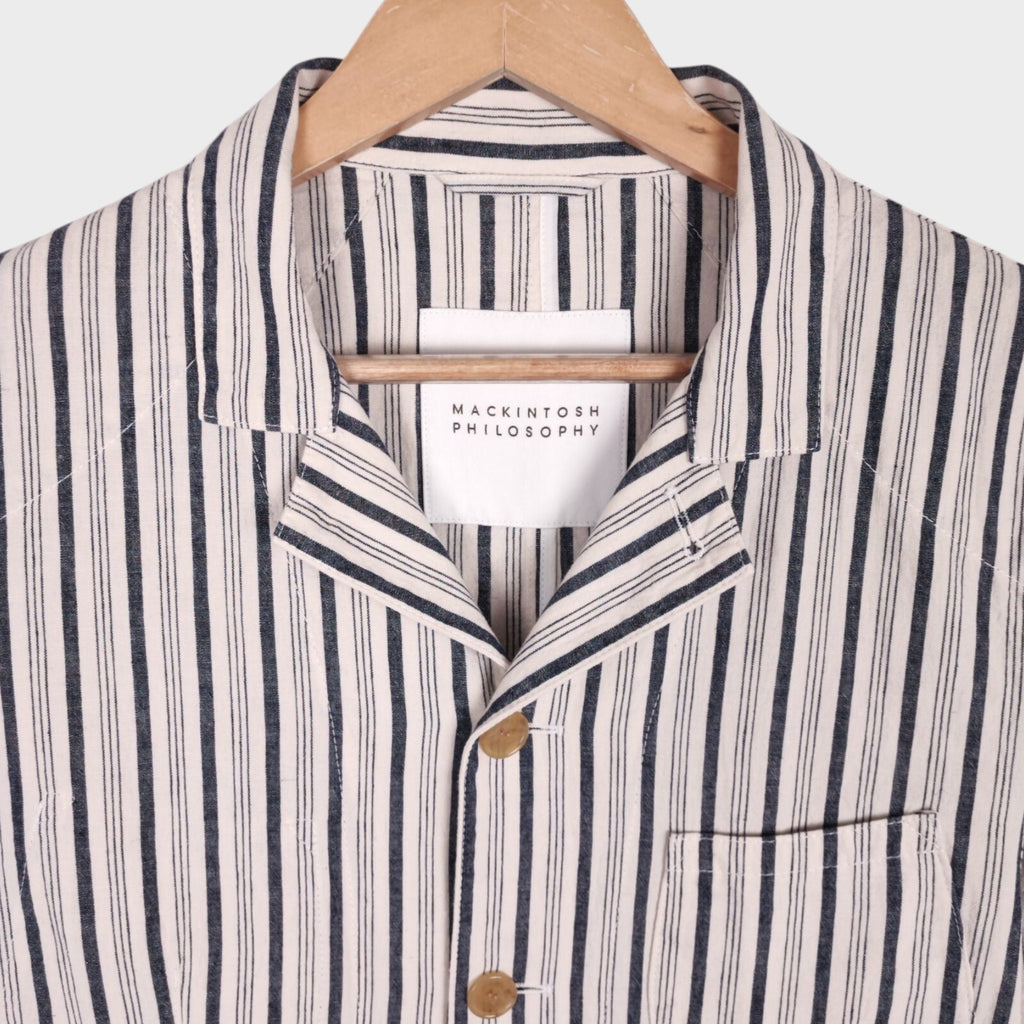 MACKINTOSH PHILOSOPHY Men's Striped Linen/Cotton Lightweight Chore Jacket