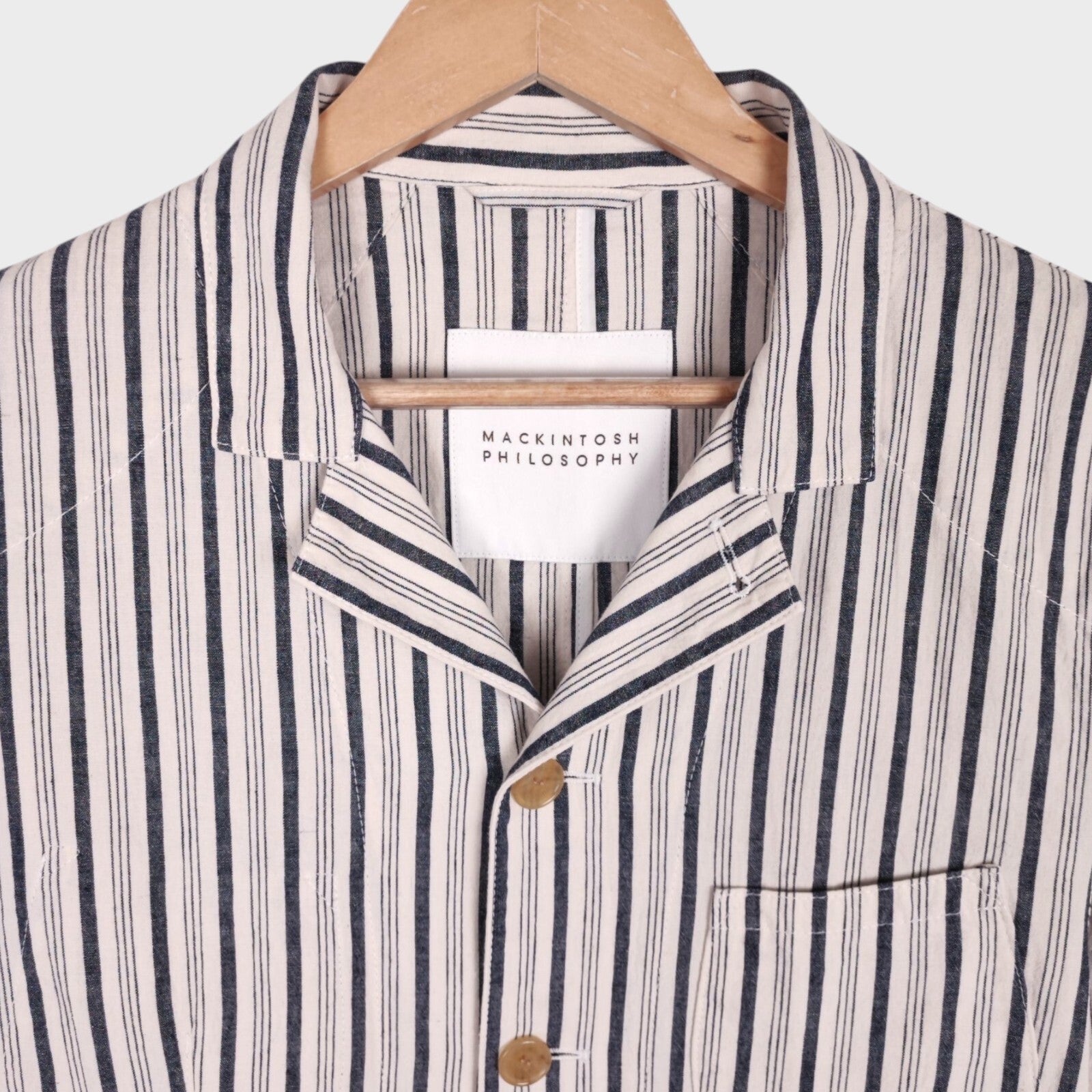 MACKINTOSH PHILOSOPHY Men's Striped Linen/Cotton Lightweight Chore Jacket