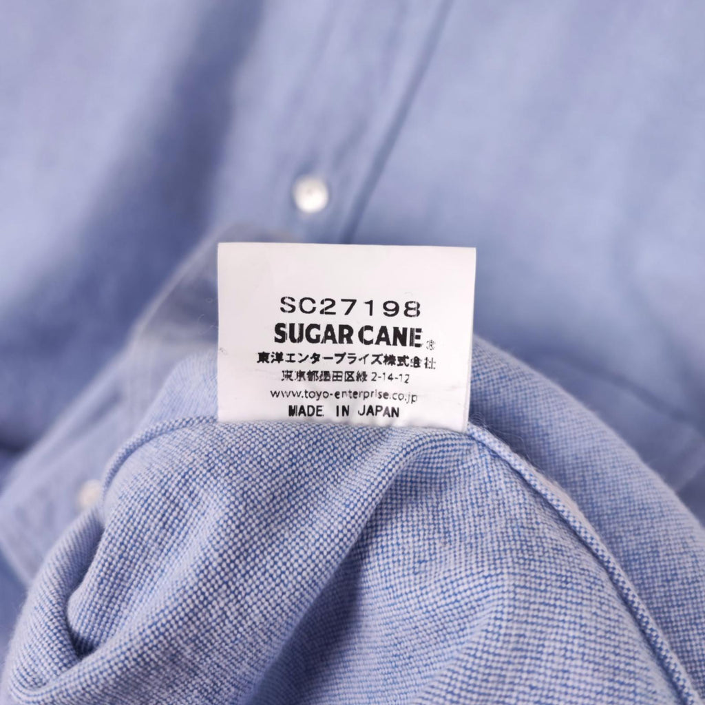 SUGAR CANE Men's Made in Japan Blue Button Down BD Shirt