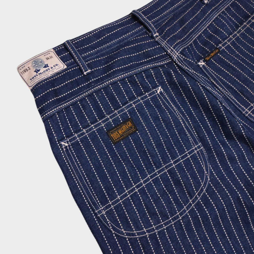 TOYS MCCOY Men's Blue Made in Japan Wabash Railroad Carpenter Trousers