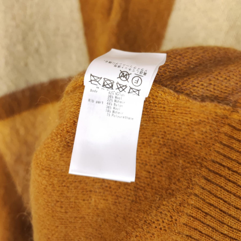 BEAMS PLUS Men's 9 Gauge Shaggy Mohair Blend Polo Shirt Jumper
