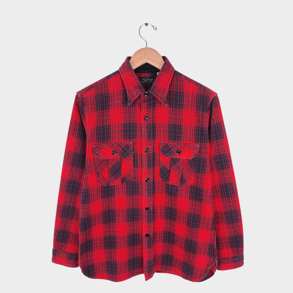 SUGAR CANE Men's Made in Japan Red Checked Soft Twill Work Shirt