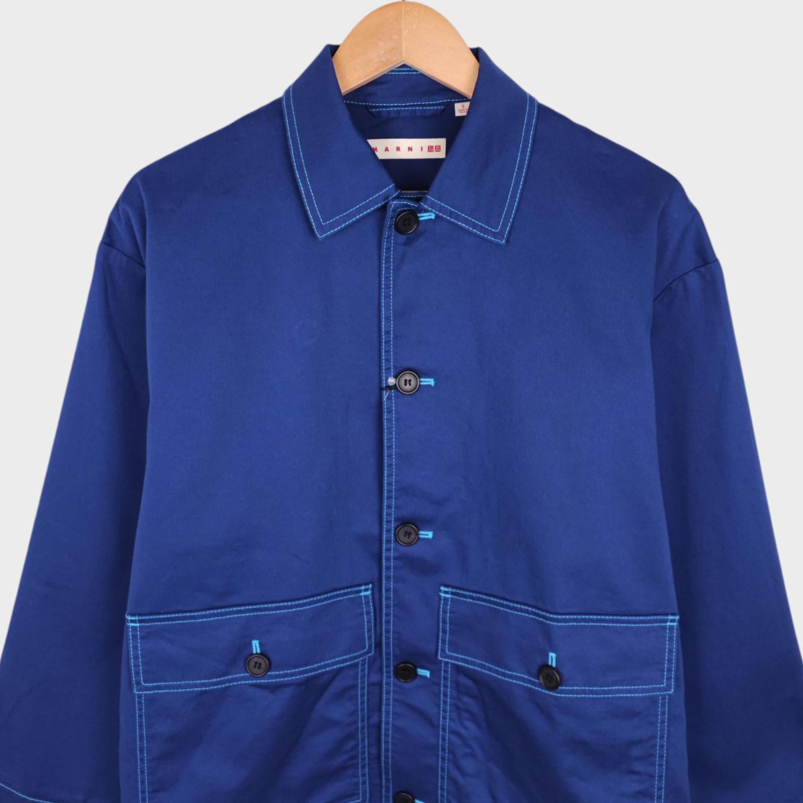 MARNI x UNIQLO Men's Blue Cotton Twill Chore Jacket