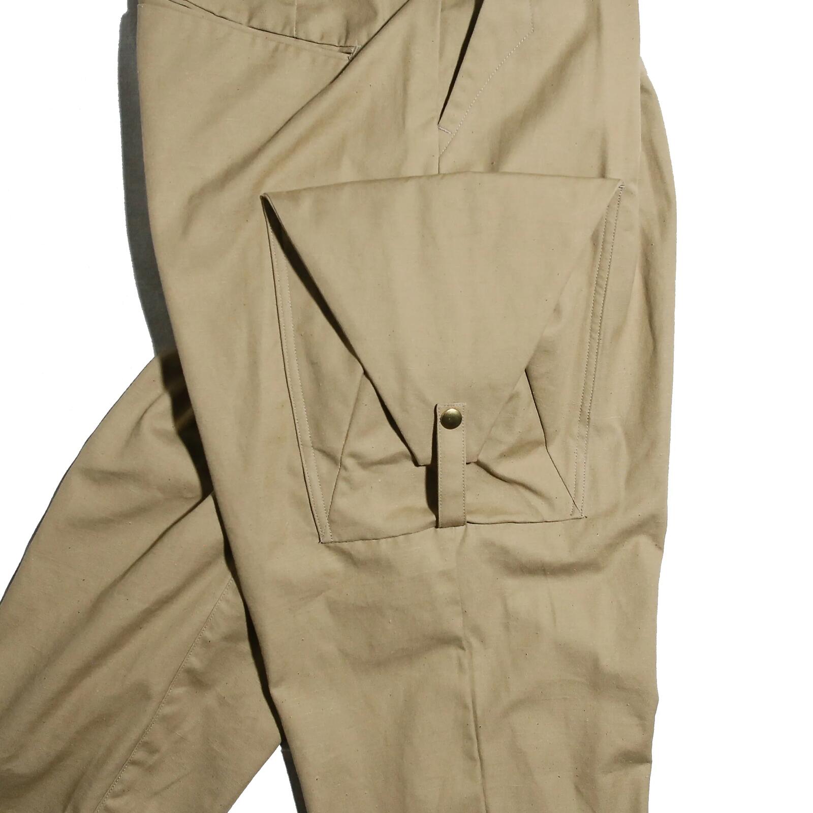 NORBIT BY HIROSHI NOZAWA Men's Beige Diamond Cargo Pocket Pleated Trousers