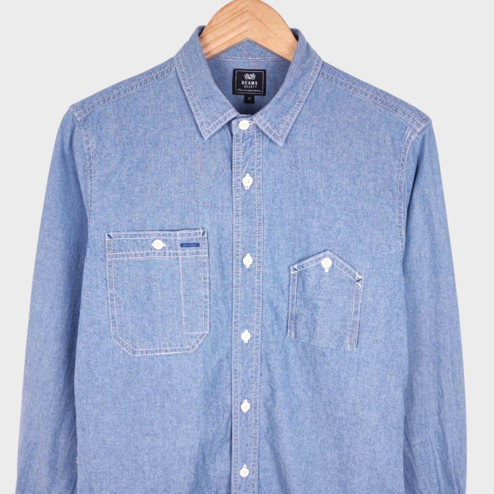 BEAMS Heart Men's Blue Chambray Work Shirt